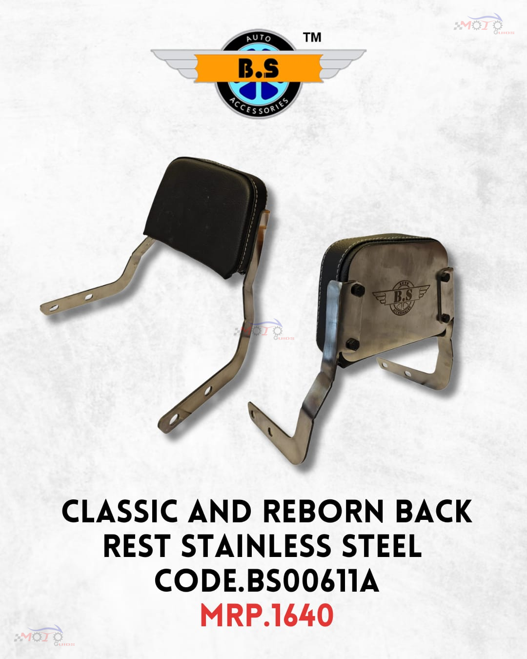 CLASSIC AND REBORN BACKREST STAINLESS STEEL CHROME.