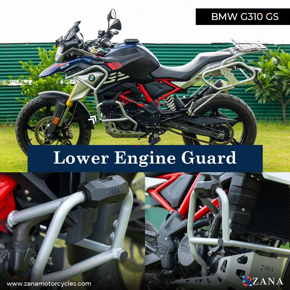 Zana- Lower Engine Guard For BMW 310 GS (with Slider ,Silver, Stainless Steel)