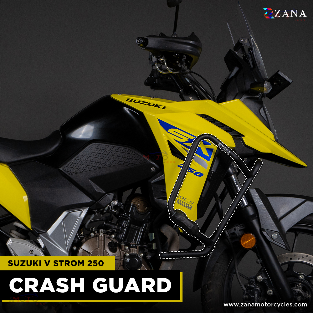 Zana- CRASH GUARD MS WITH SLIDER PUCK BLACK FOR V-STROM 250