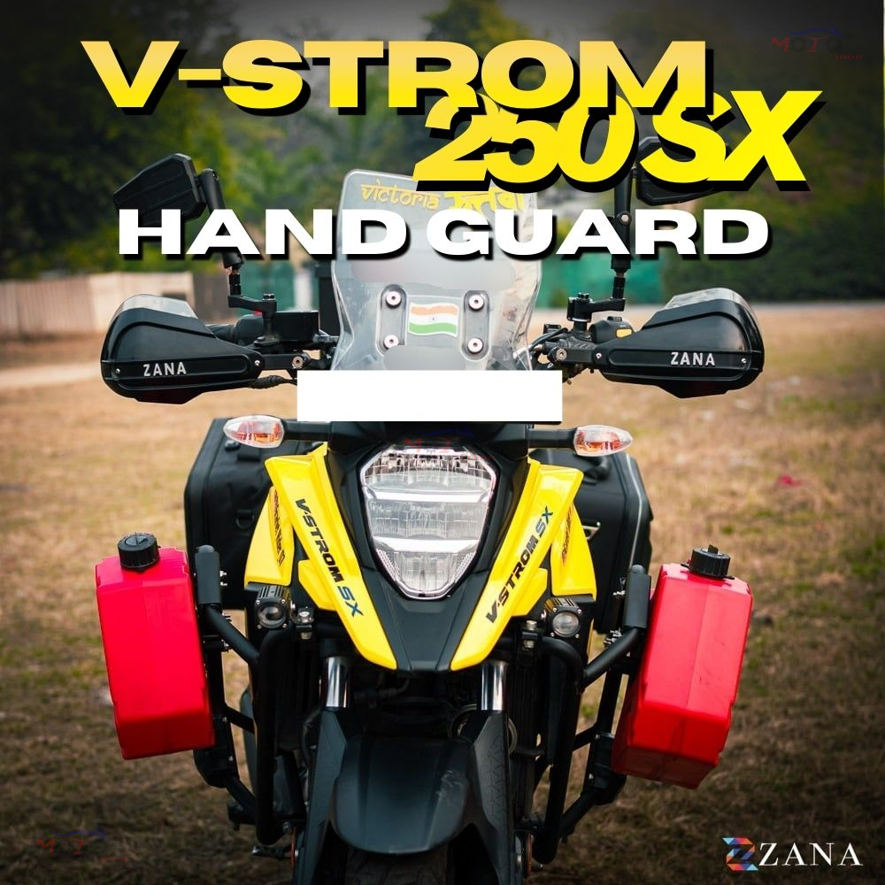 Zana- Hand Guard For Suzuki V Strom SX 250 (Black & Silver Logo)