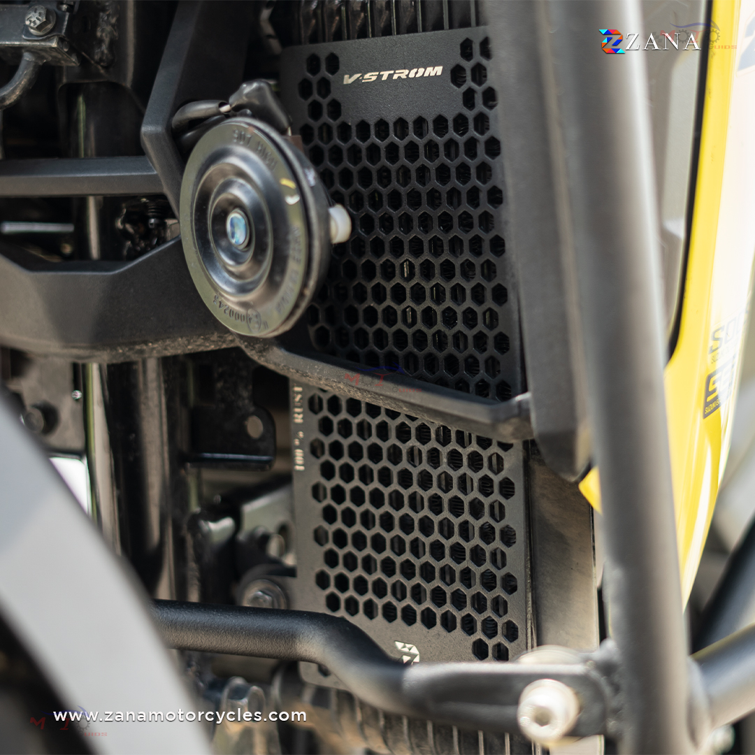 Zana- RADIATOR GUARD HONEYCOMB BLACK ALUMINIUM FOR V-STROM 250