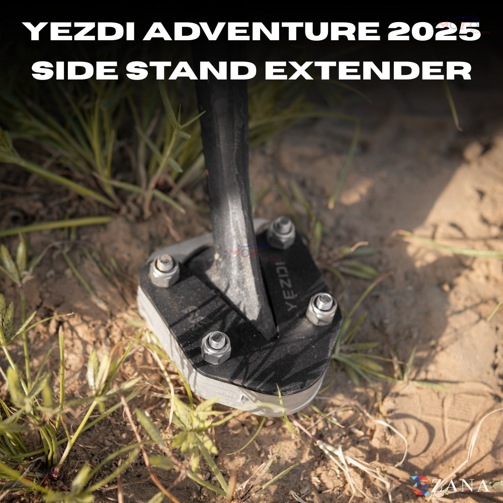 Zana- Side Stand Extenders For Yezdi Adventure 2025 (Aluminium & Stainless Steel)