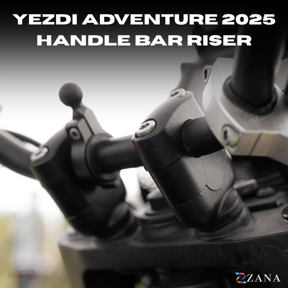 Zana- Vertical Handlebar Riser Texture Matt Black For Yezdi Adventure 2025