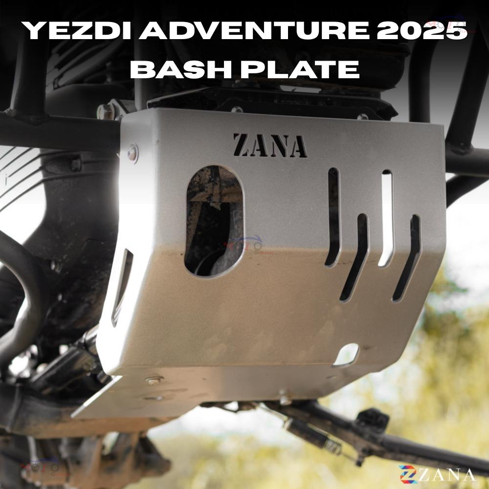 Zana- Bash Plate For Yezdi Adventure 2025 (Silver, Aluminum)