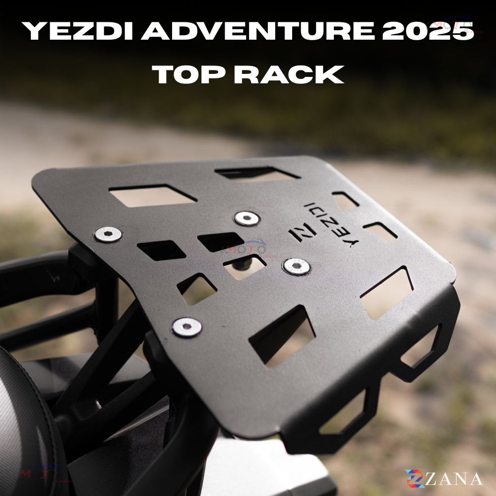 Zana- Top Rack Plate For Yezdi Adventure 2025 (Black)