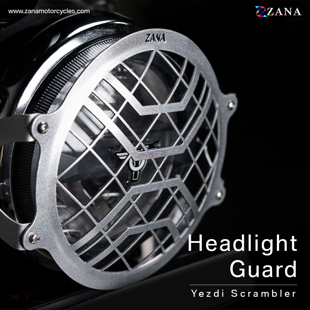 Zana- YEZDI SCRAMBLER HEAD LIGHT GRILL MS (SILVER)