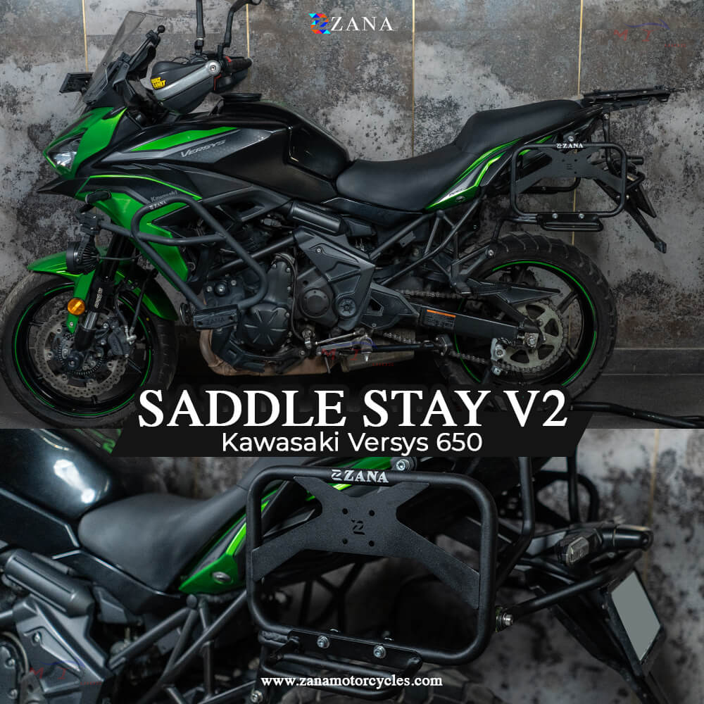 Zana- Roadster Saddle Stay with Exhaust Sheild with Jerry can Mount for Kawasaki Versys 650