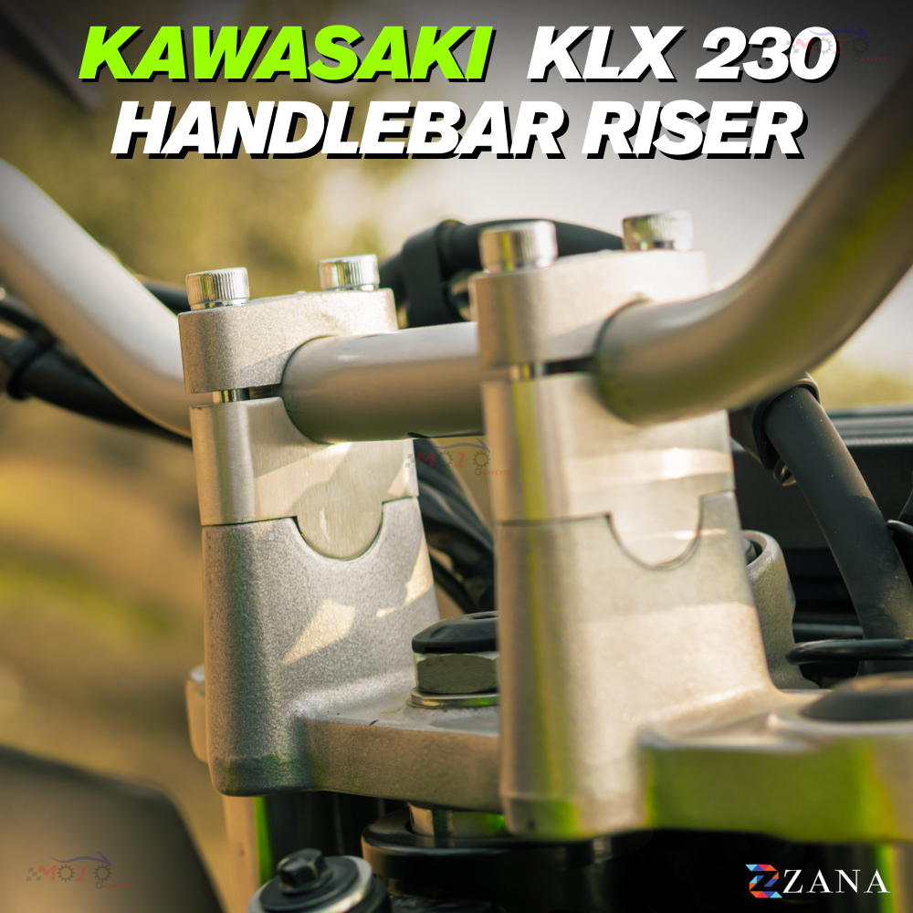 Zana- Vertical Handlebar Riser Silver For Kawasaki KLX 230