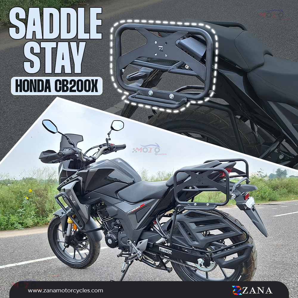 Zana- Roadster-Saddle Stay with Exhaust Sheild with Jerry can Mount For Honda CB200X (Black)