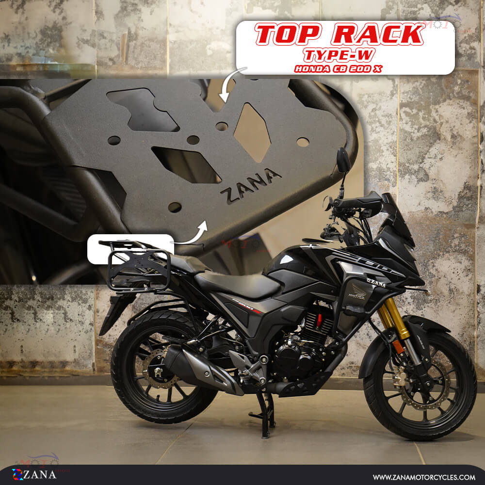 Zana- Top Rack with Plate For Honda CB200X ( Type-W Black )