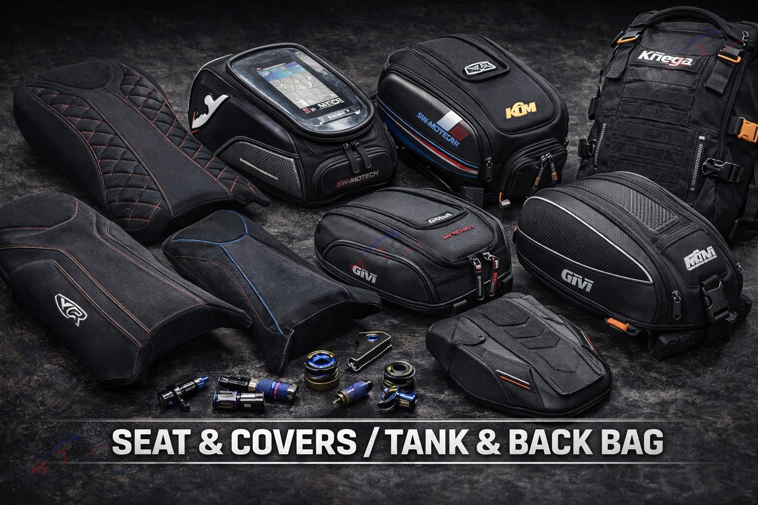 SEAT & COVERS,TANK & BACK BAG